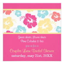 Invitation nuptiale de douche de Luau de ketmie