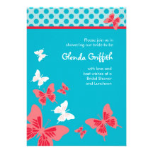 Invitation nuptiale de douche de papillons
