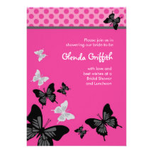 Invitation nuptiale de douche de papillons