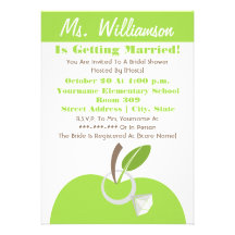 Invitation nuptiale de douche de professeur - Appl