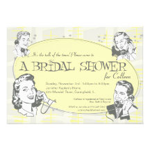 Invitation nuptiale de douche de rétro centre de l