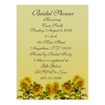 Invitation nuptiale de douche de tournesol cartes postales