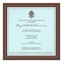 Invitation nuptiale de douche de vue simple (aqua)