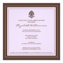 Invitation nuptiale de douche de vue simple (lavan