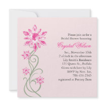 Invitation nuptiale de la douche du cristal (rose)
