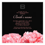 Invitation nuptiale décorée d'un monogramme de dou