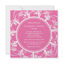 Invitation nuptiale floral de fantaisie fuchsia de