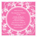 Invitation nuptiale floral de fantaisie fuchsia de