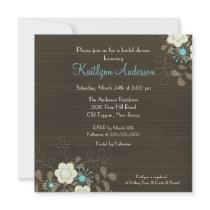 Invitation nuptiale florale à la mode de douche de