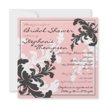 Invitation nuptiale florale de douche de damassé é