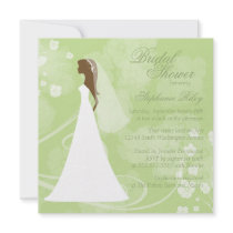 Invitation nuptiale florale élégante verte molle d