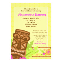 Invitation nuptiale hawaïen de douche de Luau Tiki