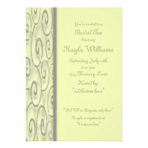Invitation nuptiale personnalisée de thé ou de dou