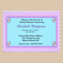 Invitation nuptiale pourpre de partie de douche invitations