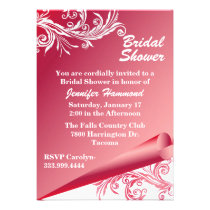 Invitation nuptiale rose et blanche chic de douche invitations