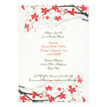 Invitation nuptiale rouge de douche de branche de 
