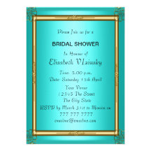 Invitation nuptiale turquoise de douche