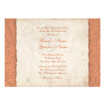 Invitation orange de mariage campagnard
