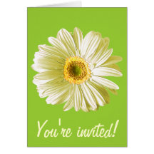 Invitation ou coutume de fleur de marguerite blanc cartes de vœux