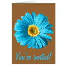 Invitation ou coutume de fleur de marguerite bleue cartes de vœux