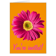 Invitation ou coutume fuchsia de fleur de margueri cartes de vœux