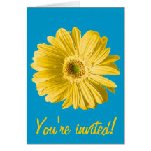Invitation ou coutume jaune de fleur de marguerite carte de vœux