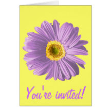 Invitation ou coutume pourpre de fleur de margueri carte de vœux