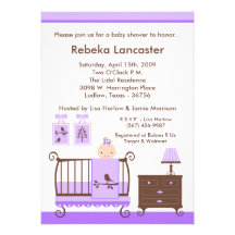 invitation pourpre de baby shower de Nursey de la 