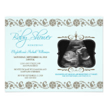 Invitation précieuse de baby shower de sonogramme 