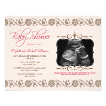 Invitation précieuse de baby shower de sonogramme 