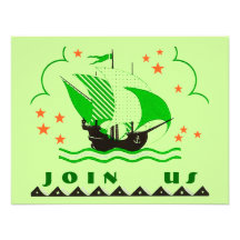 INVITATION RÉGLÉE DE DRAPEAU DE VOILES DE BATEAU D