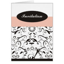 Invitation - rosa de corail noir cartes de vœux