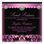 Invitation rose d'anniversaire de perle et de dama