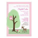 Invitation (rose) de baby shower de cerfs communs  invitations