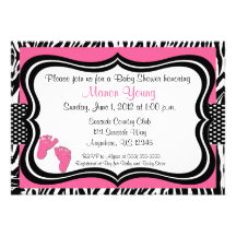 Invitation rose de baby shower d'impression de pie