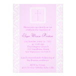 Invitation rose de baptême/baptême