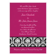Invitation rose de damassé