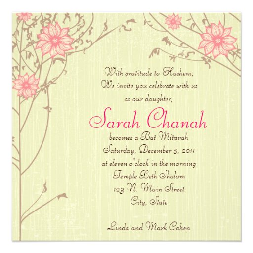 Invitation rose de fleur
