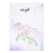 Invitation rose de la fleur de Lotus RSVP
