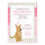 Invitation rose de maman de kangourou invitations