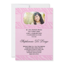 invitation rose de Quinceanera de bagout d'impress