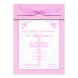Invitation rose de sainte communion de point de po