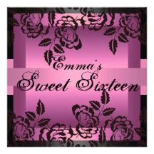 Invitation rose élégant rose de l'anniversaire Swe
