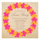 Invitation, rose et orange hawaïens de partie de L