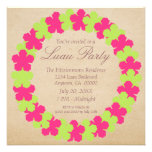 Invitation, rose et vert hawaïens de partie de Lei