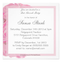 Invitation rose majestueuse de bat mitzvah de rose