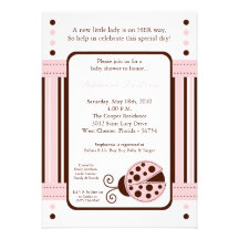 invitation rose moderne de baby shower de coccinel