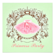 Invitation rose verte de fête d'anniversaire de pr