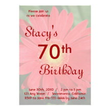 Invitation rouge d'anniversaire de marguerite de G