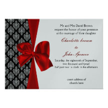 invitation rouge de noces d'argent